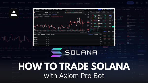 A Thumbnail for How to Trade Solana with Axiom Pro Bot with a screenshot of a Solana transaction